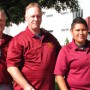 L-R: Jeanette Nailor, alumna and instructor, Coach George Wing, Wayne Timmerman, program assistant, Martha Torres, sophomore, and alumnus Tyler Watanabe look forward to a new semester with Intramural Sports.